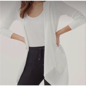 Splendid hooded white waffle cover-up size M